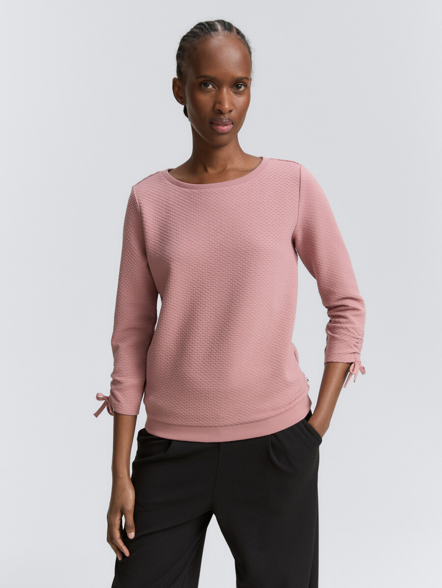 sweatshirt mit gerafften Ärmeln