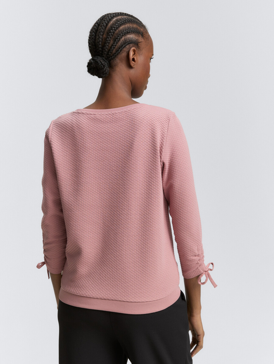 sweatshirt mit gerafften Ärmeln