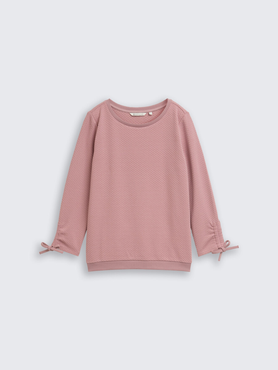 sweatshirt mit gerafften Ärmeln