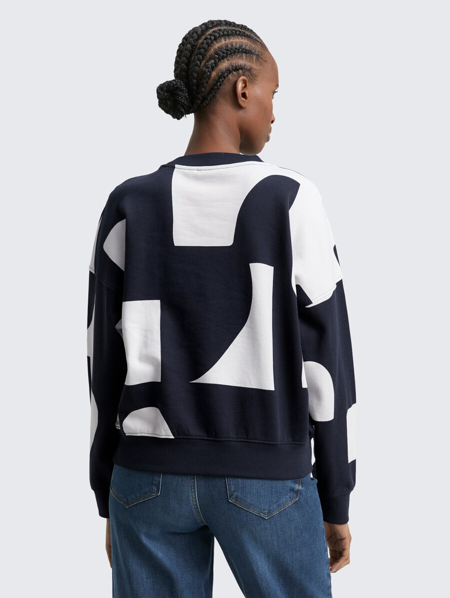 locker geschnittenes sweatshirt mit muster