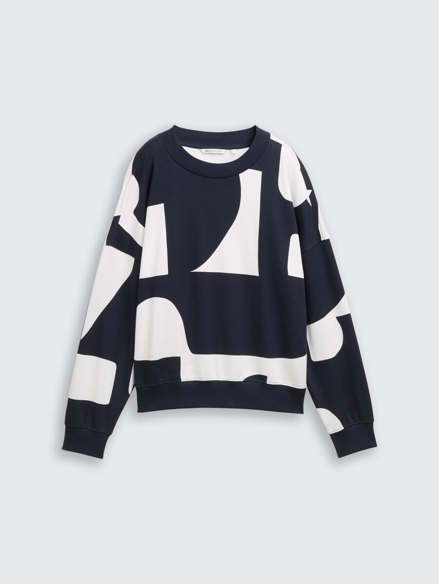locker geschnittenes sweatshirt mit muster