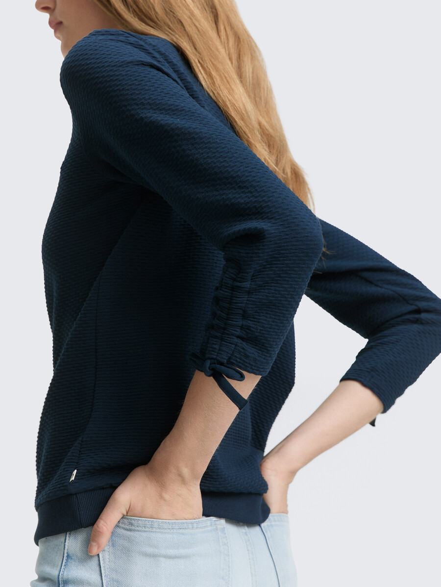 sweatshirt mit gerafften Ärmeln