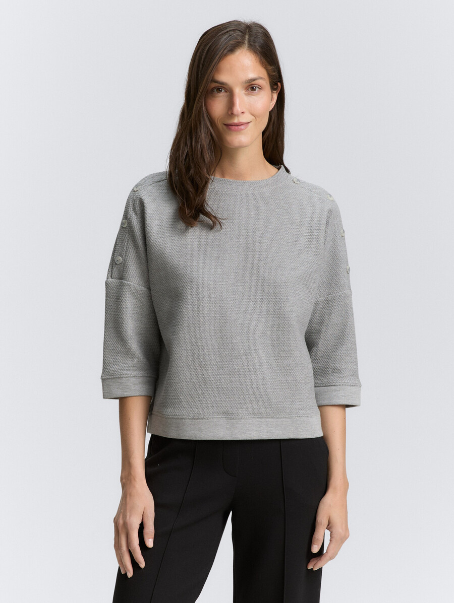 sweatshirt mit knopfdetails