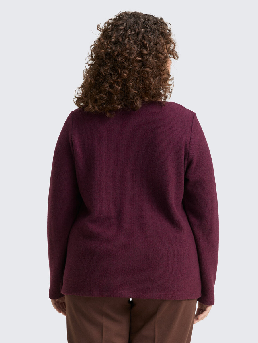 plus size – weiches sweatshirt mit knopfdetails