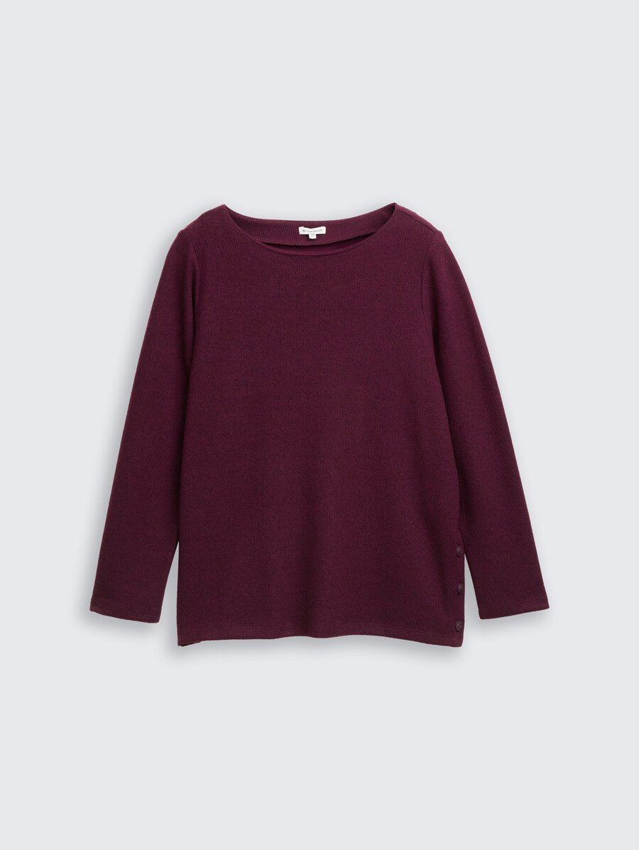 plus size – weiches sweatshirt mit knopfdetails