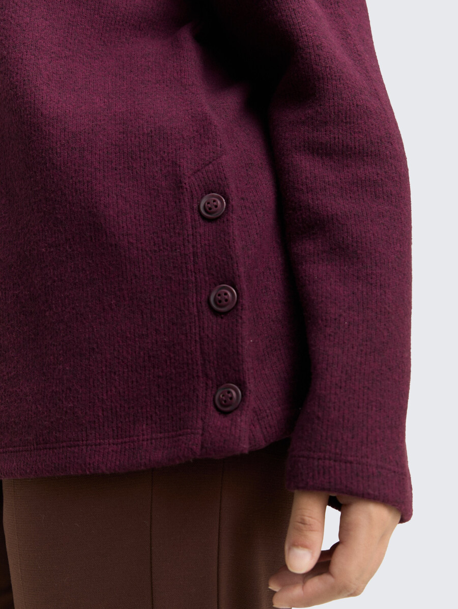 plus size – weiches sweatshirt mit knopfdetails