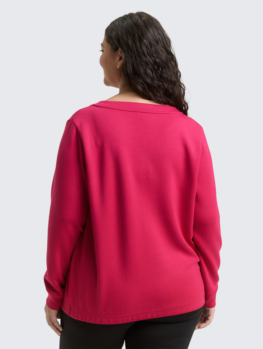 Übergröße – scuba-sweatshirt mit strasssteinen
