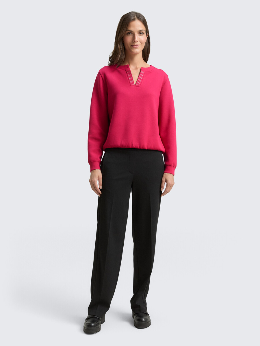 scuba-sweatshirt mit strasssteinen
