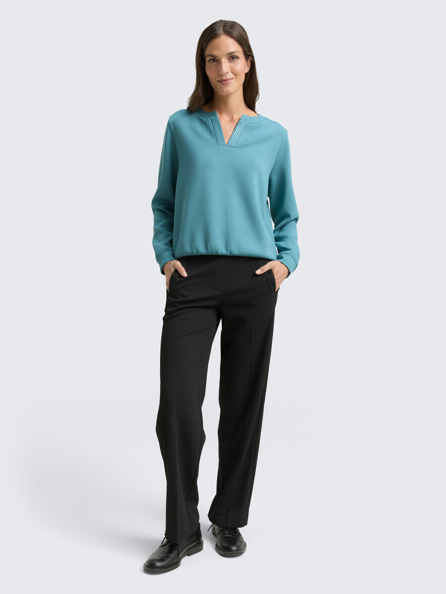 scuba-sweatshirt mit strasssteinen