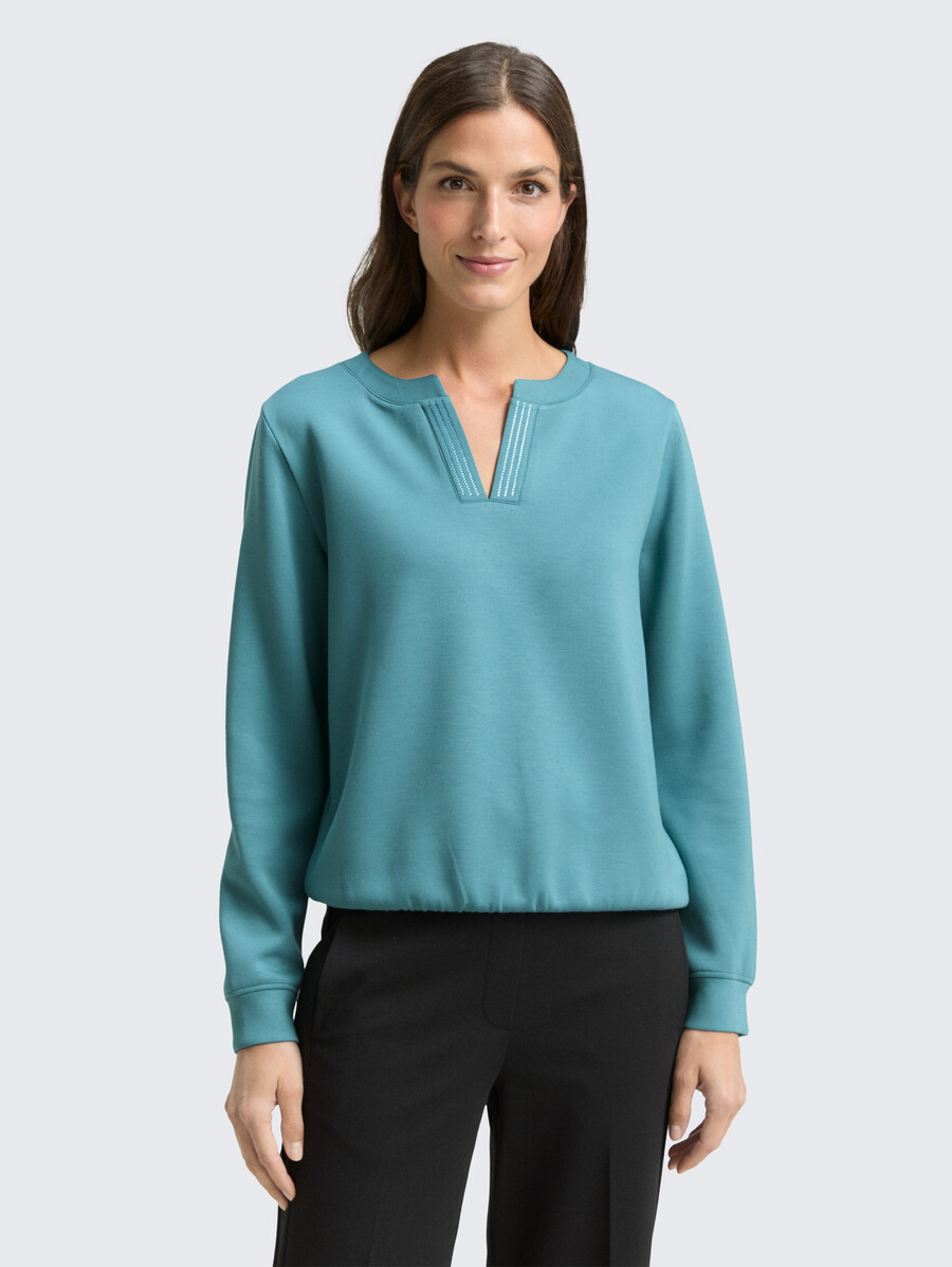 scuba-sweatshirt mit strasssteinen