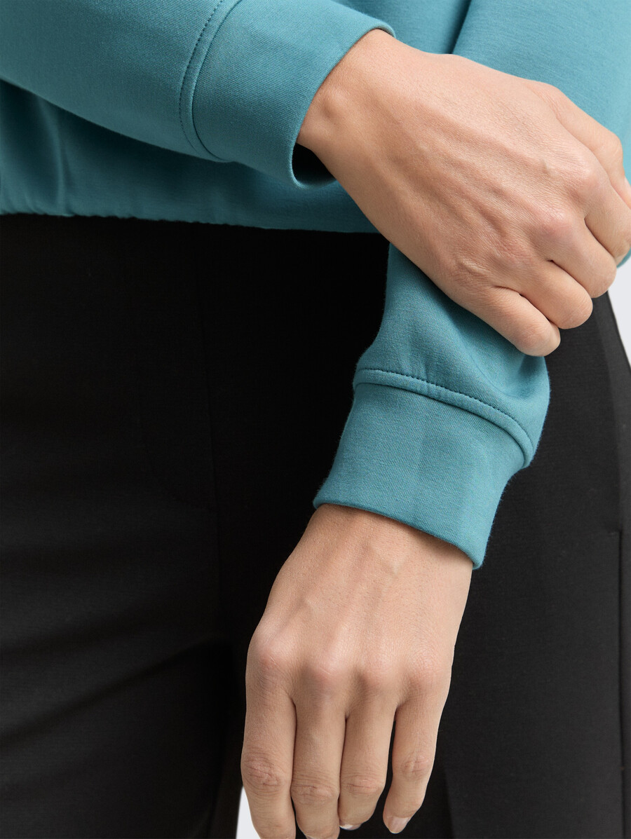 scuba-sweatshirt mit strasssteinen