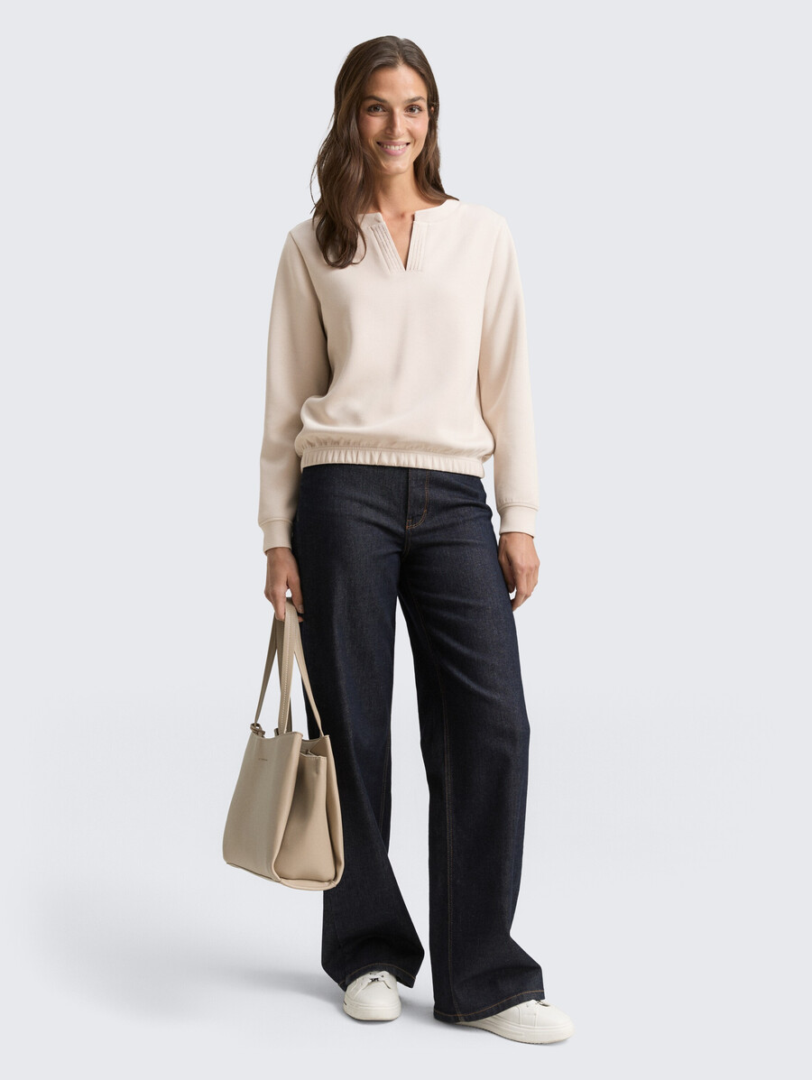 scuba-sweatshirt mit strasssteinen