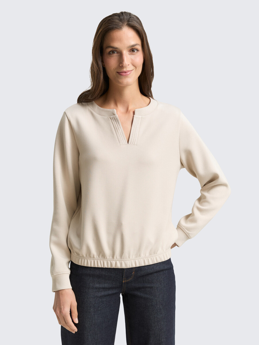 scuba-sweatshirt mit strasssteinen