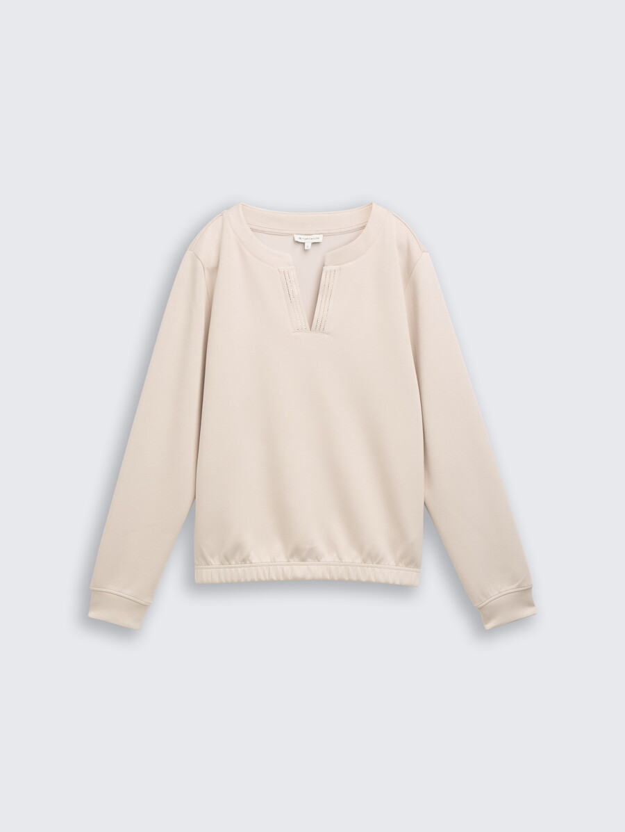 scuba-sweatshirt mit strasssteinen