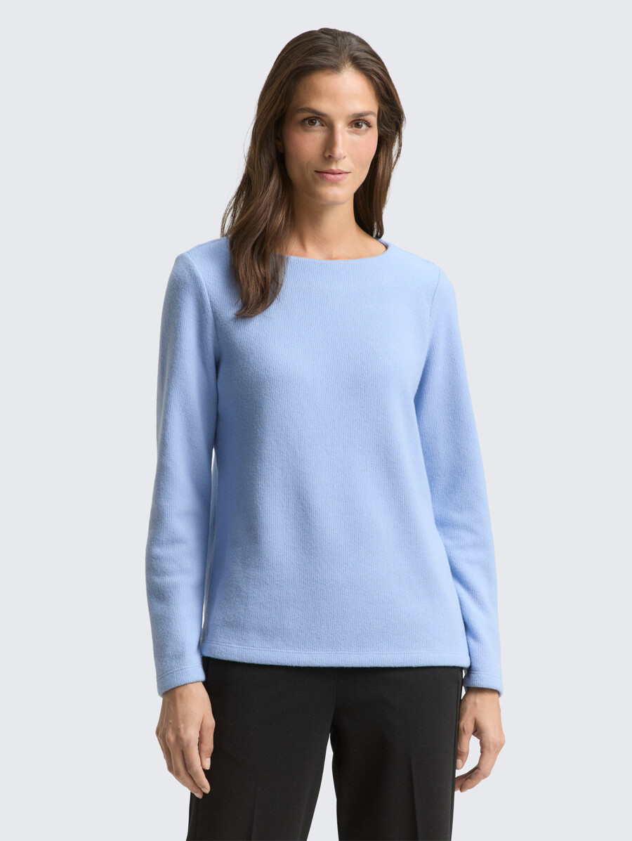 weiches sweatshirt mit knopfdetails