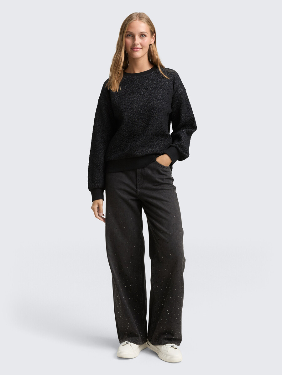 sweatshirt mit glitzereffekt