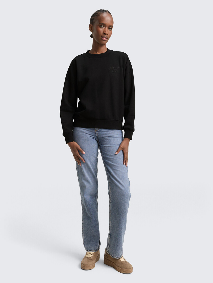 sweatshirt mit glitzerstickerei