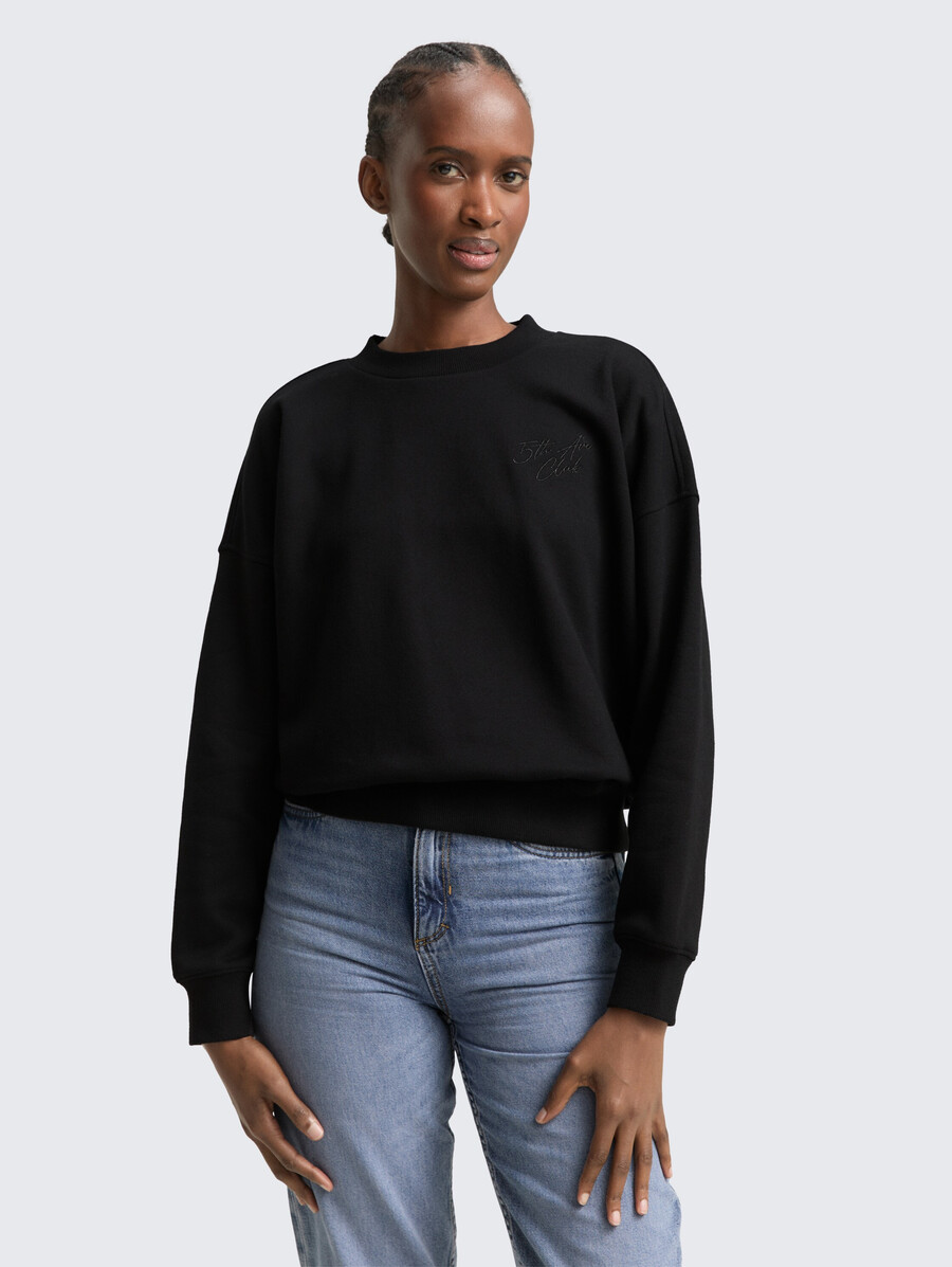 sweatshirt mit glitzerstickerei