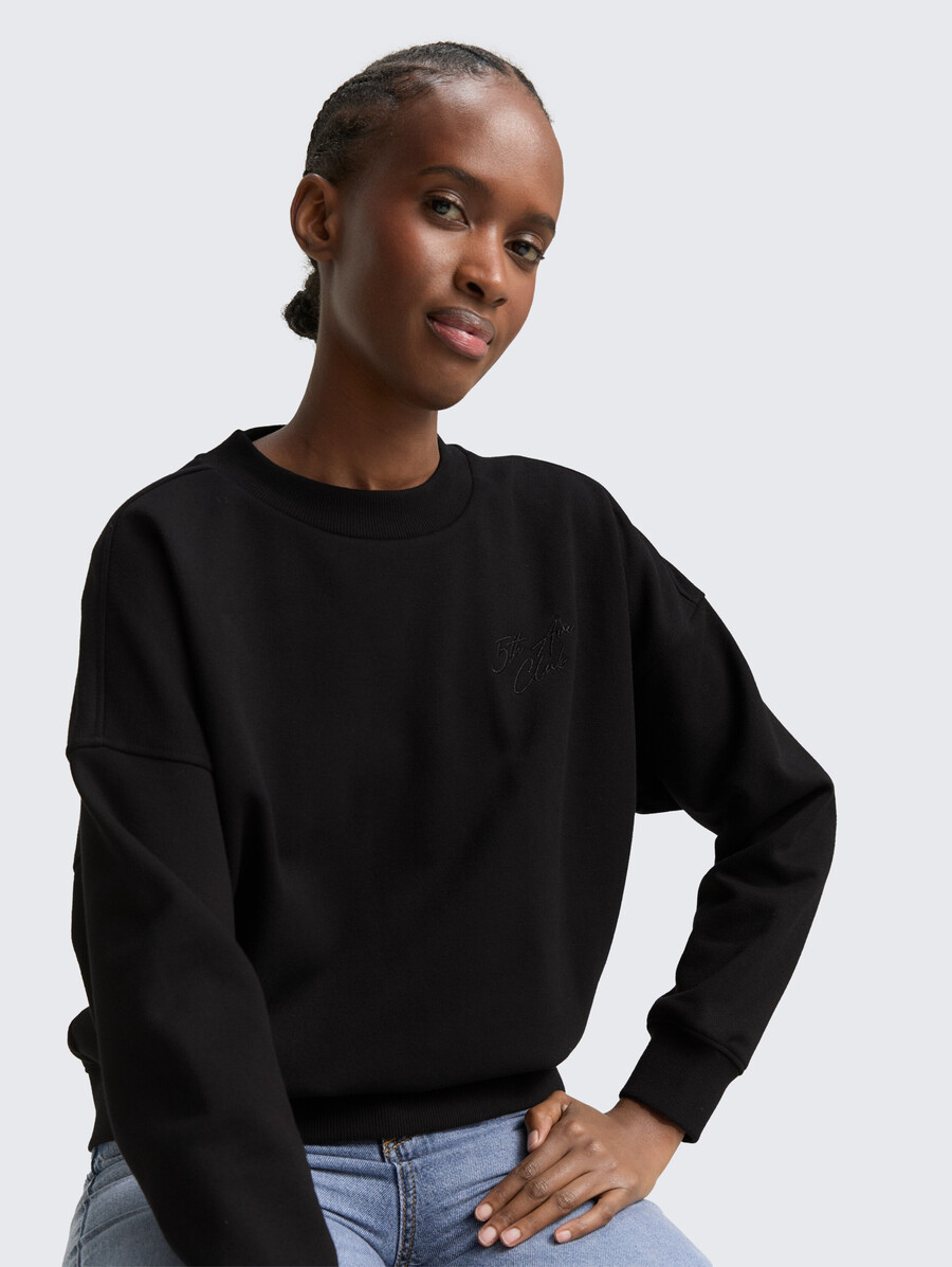 sweatshirt mit glitzerstickerei