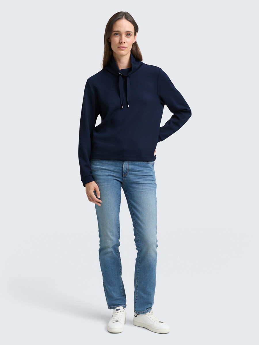 scuba-sweatshirt mit stehkragen