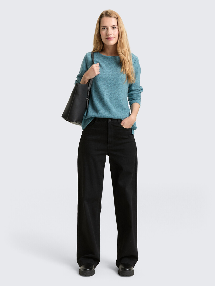 weiches sweatshirt mit knopfdetails