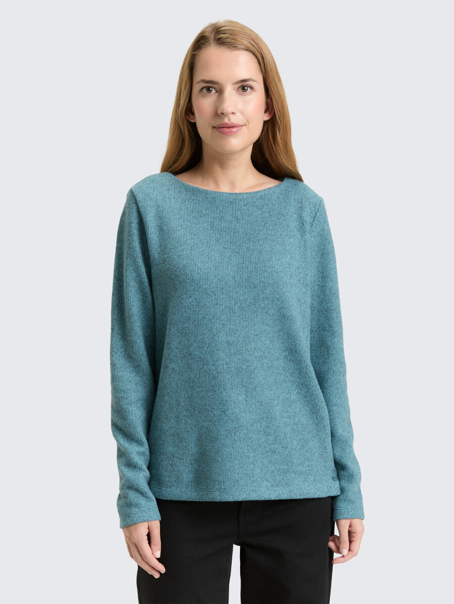 weiches sweatshirt mit knopfdetails