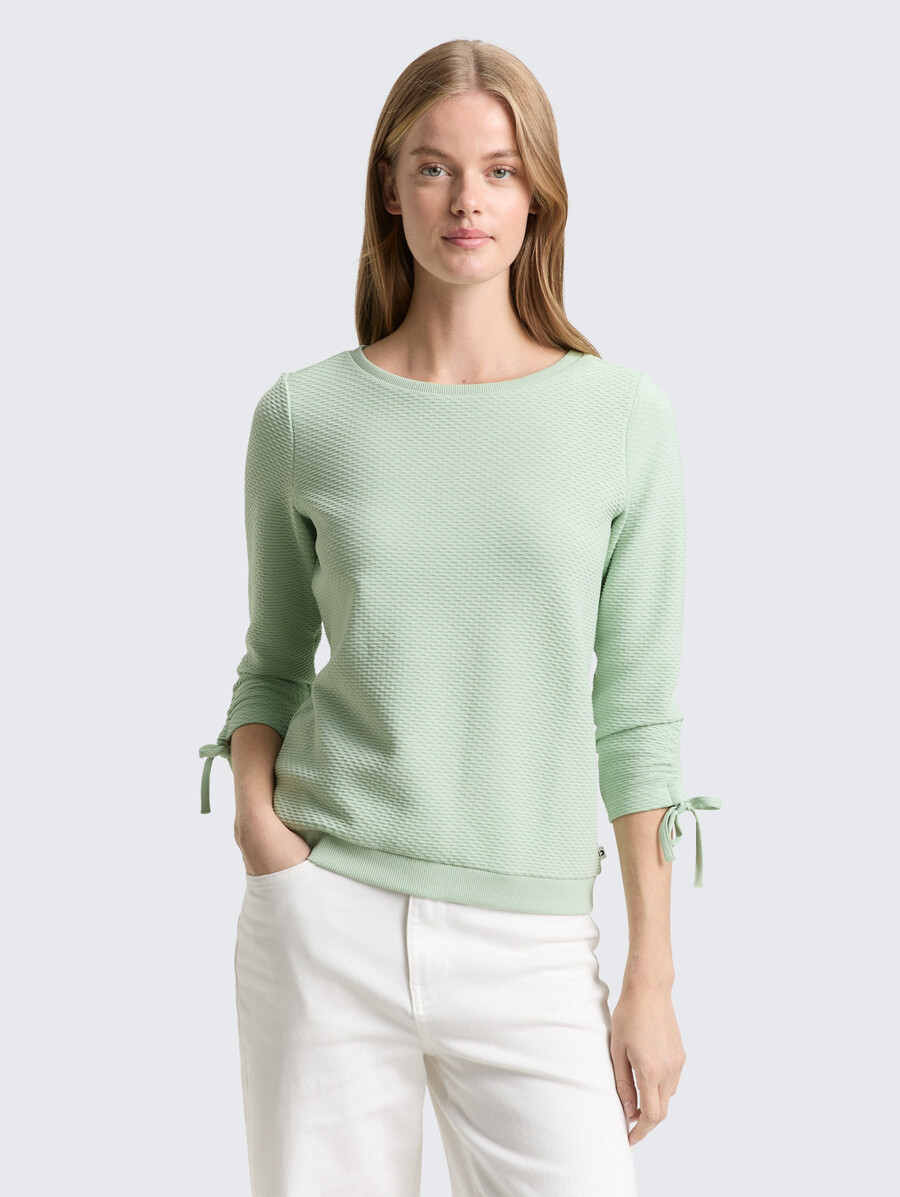 sweatshirt mit gerafften Ärmeln