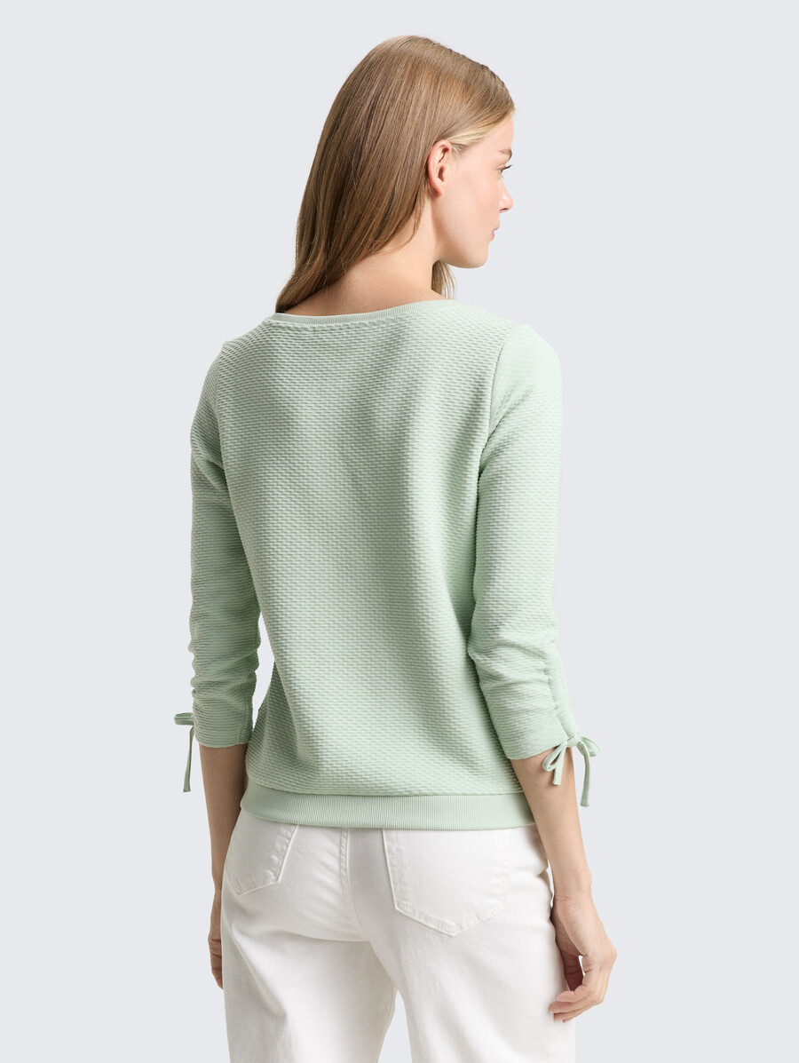 sweatshirt mit gerafften Ärmeln