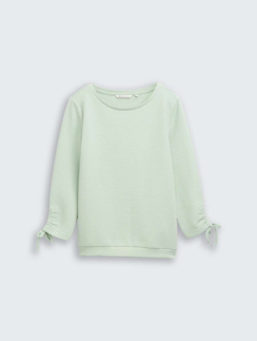 sweatshirt mit gerafften Ärmeln