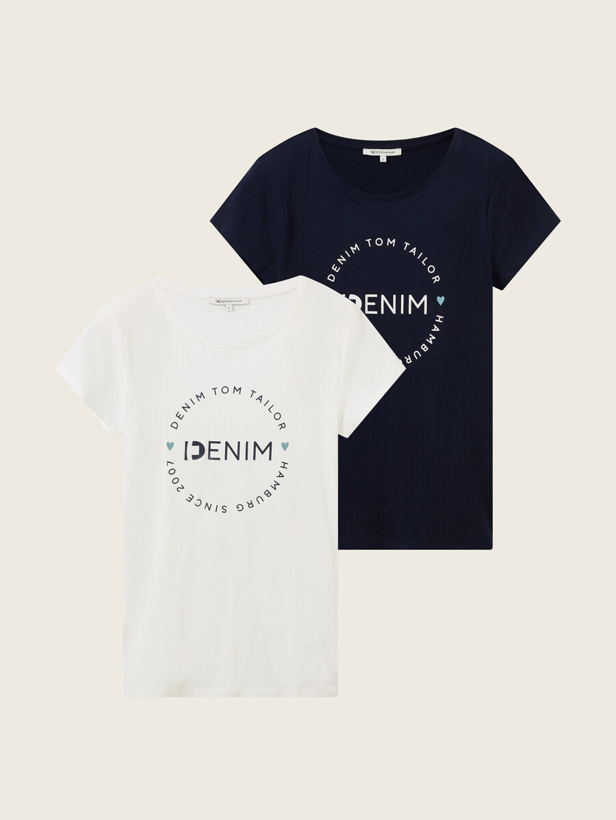 bedrucktes t-shirt im 2er-pack