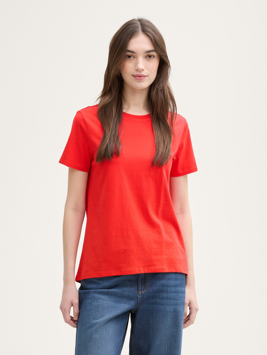 locker geschnittenes baumwoll-t-shirt