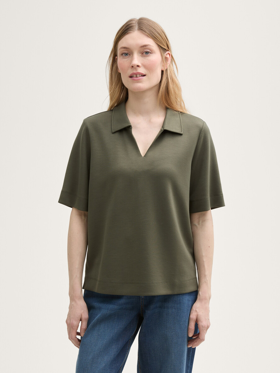 t-shirt mit polokragen