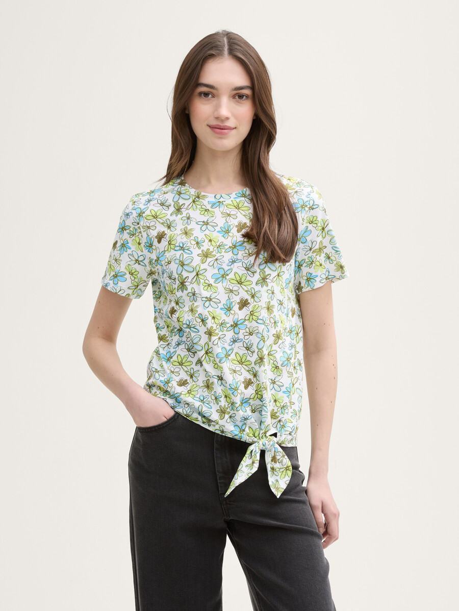t-shirt mit knotendetail