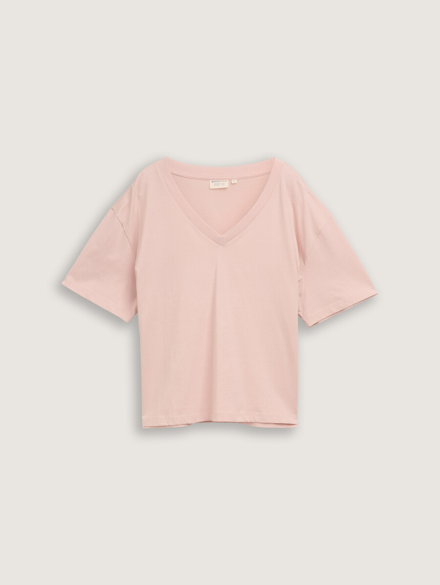 kastenförmig geschnittenes t-shirt mit v-ausschnitt