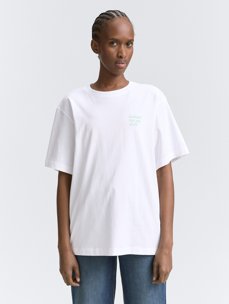 Übergroßes t-shirt mit aufdruck