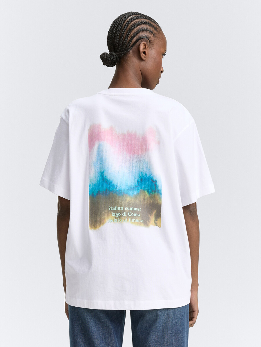 Übergroßes t-shirt mit aufdruck