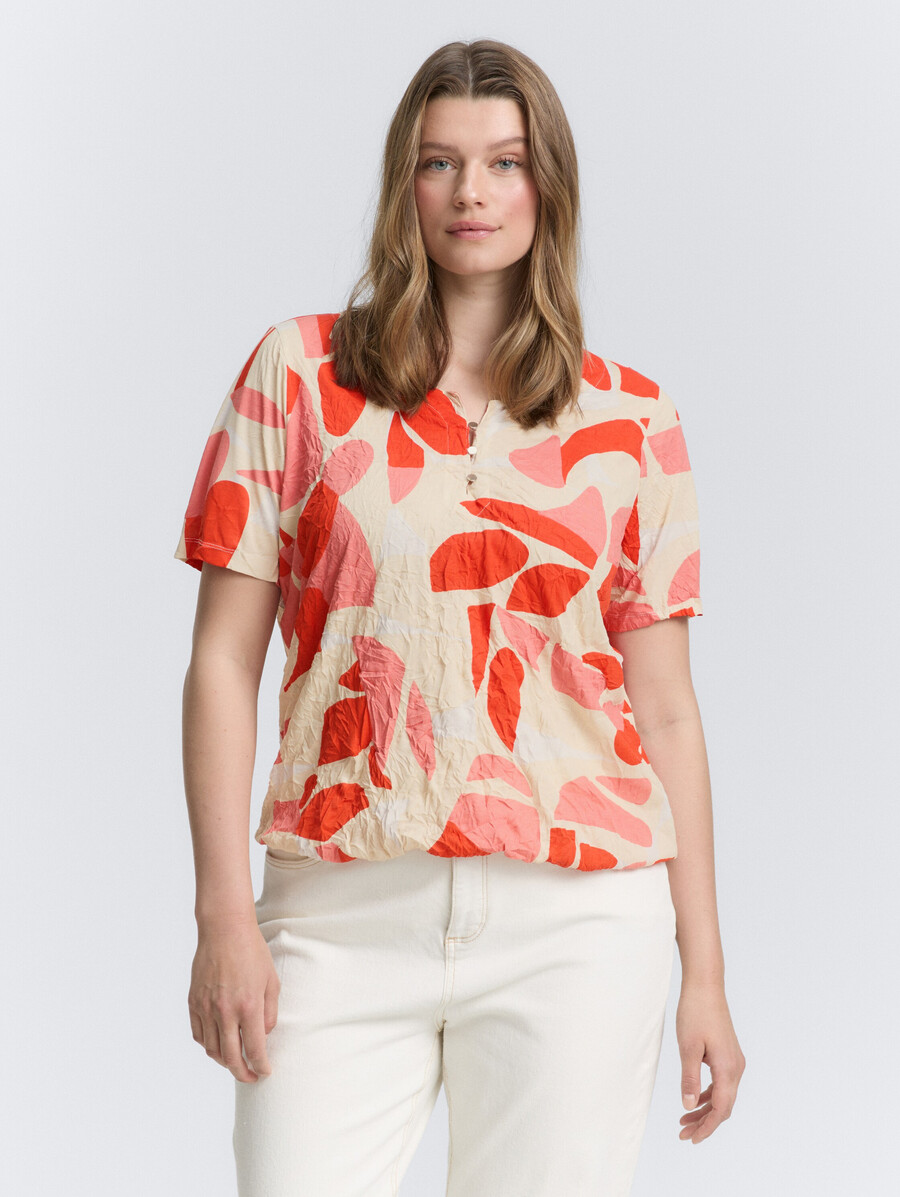 plus size - crinkle-t-shirt mit muster