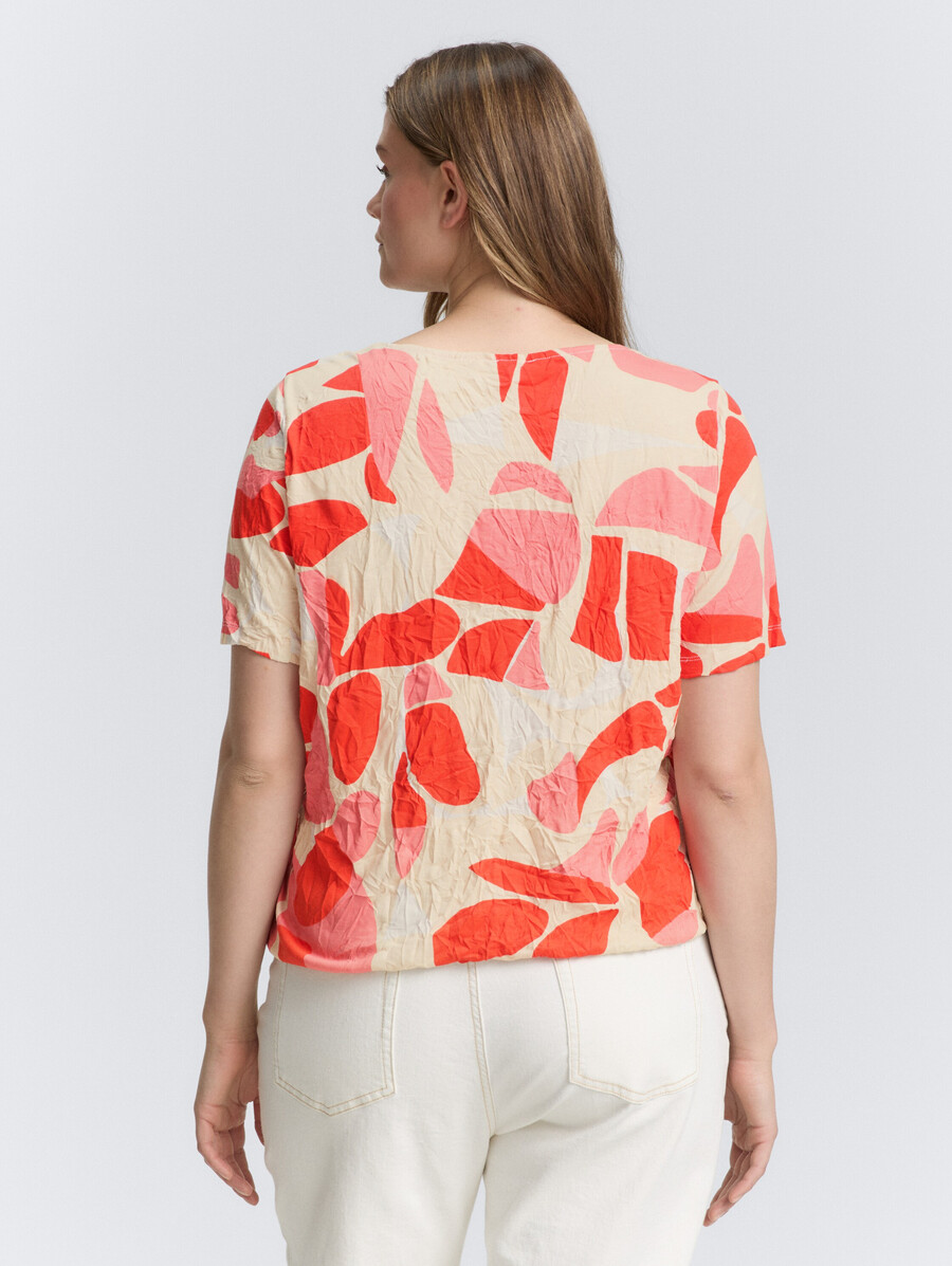 plus size - crinkle-t-shirt mit muster