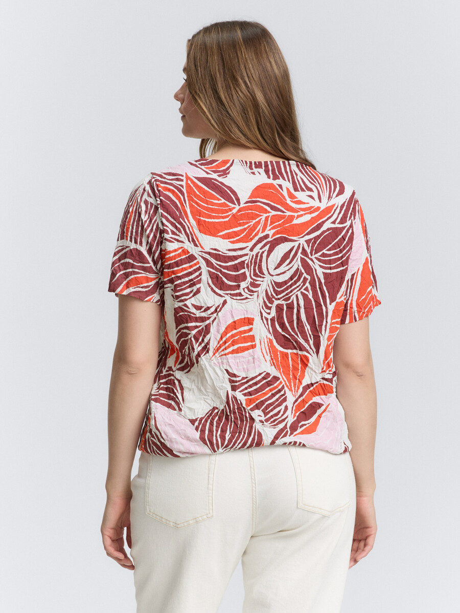plus size - crinkle-t-shirt mit muster