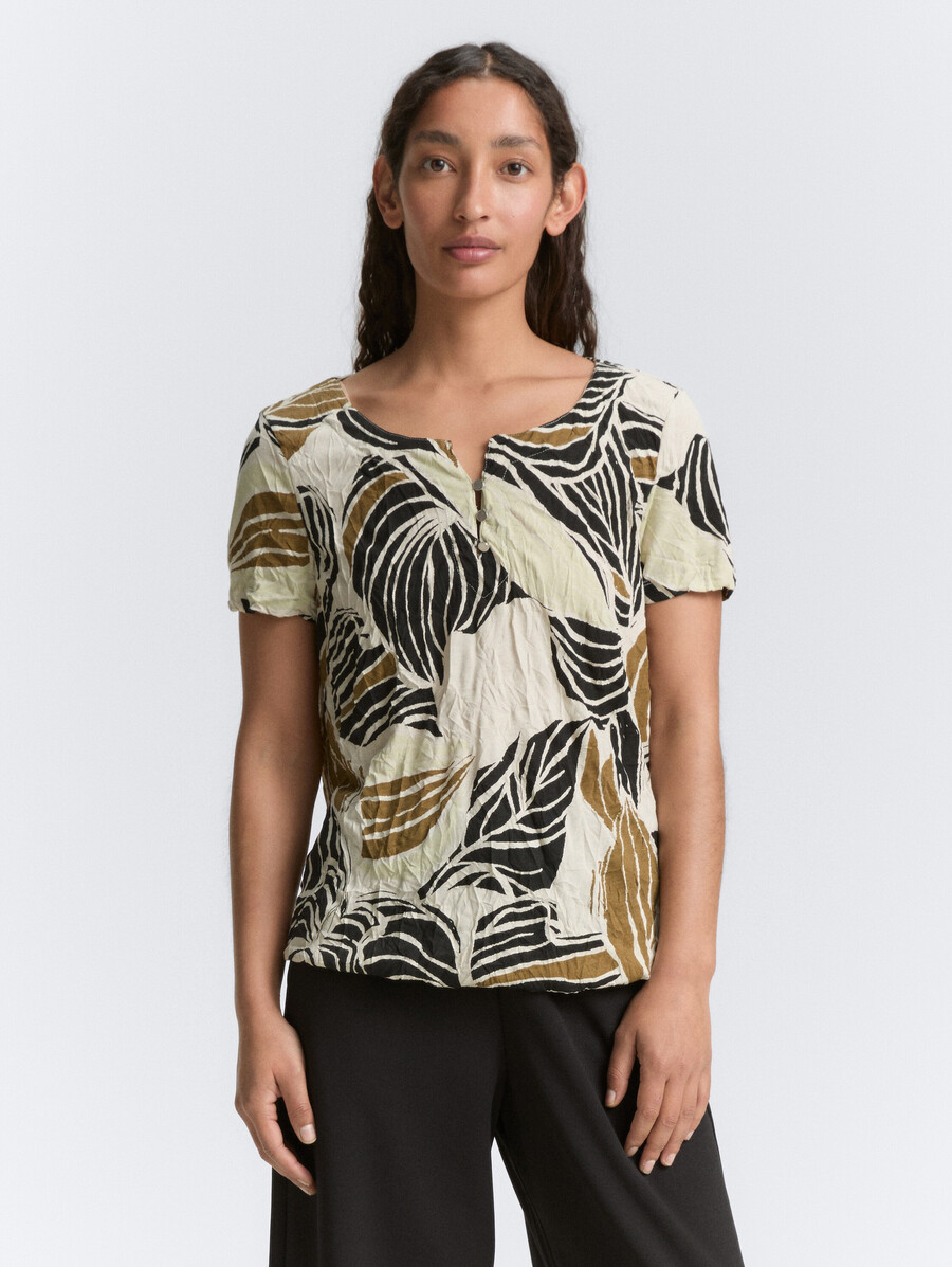 crinkle-t-shirt mit muster