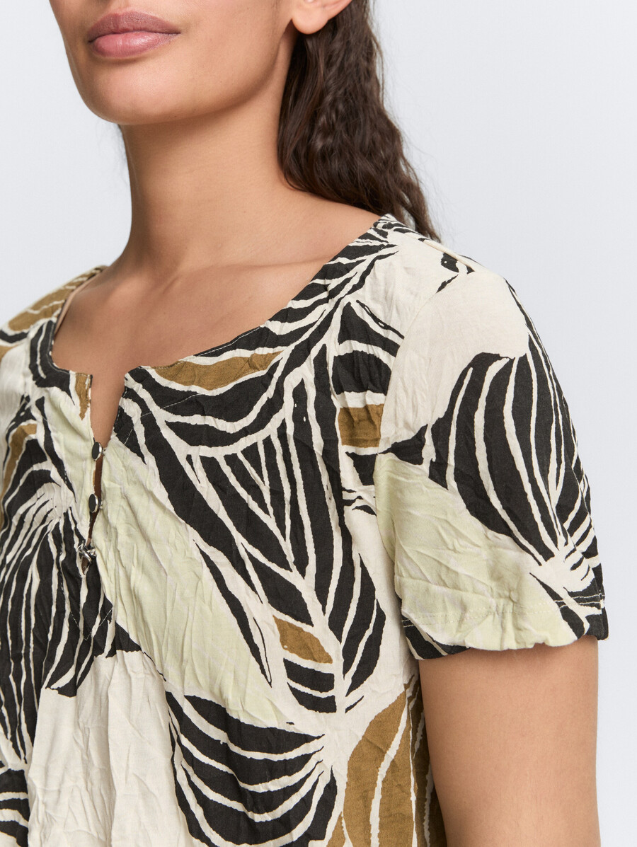 crinkle-t-shirt mit muster
