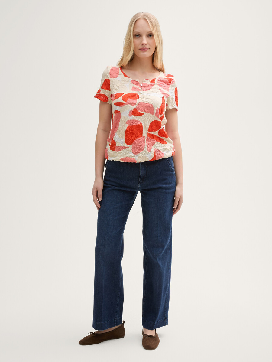 crinkle-t-shirt mit muster