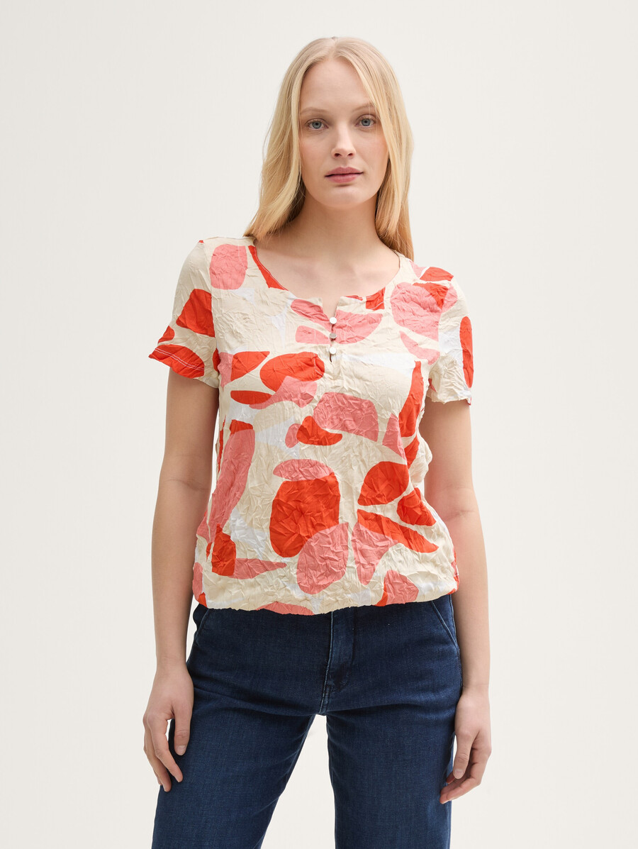 crinkle-t-shirt mit muster