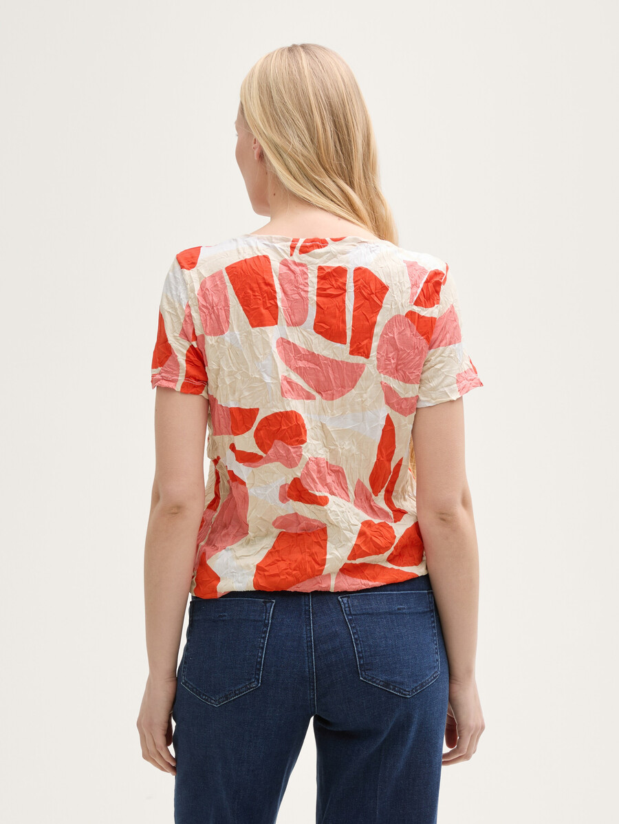 crinkle-t-shirt mit muster