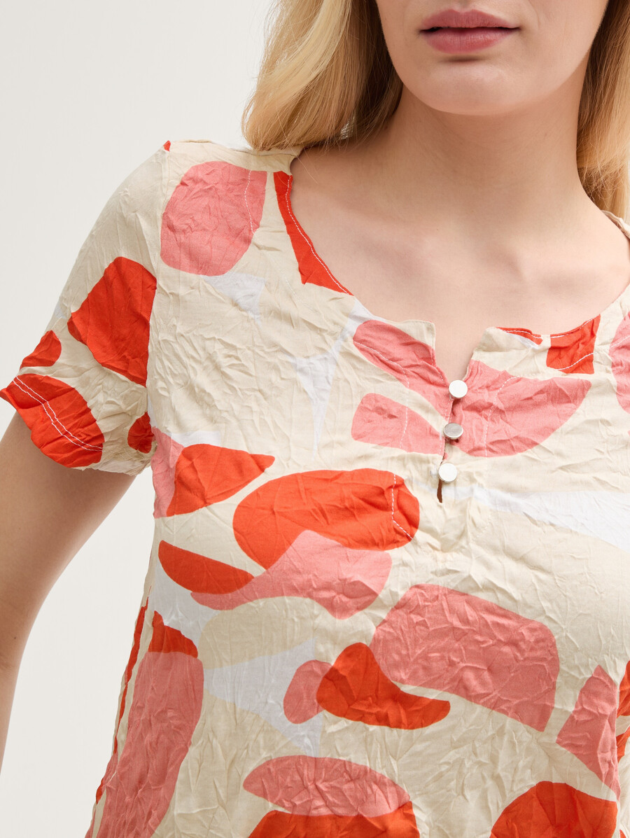 crinkle-t-shirt mit muster