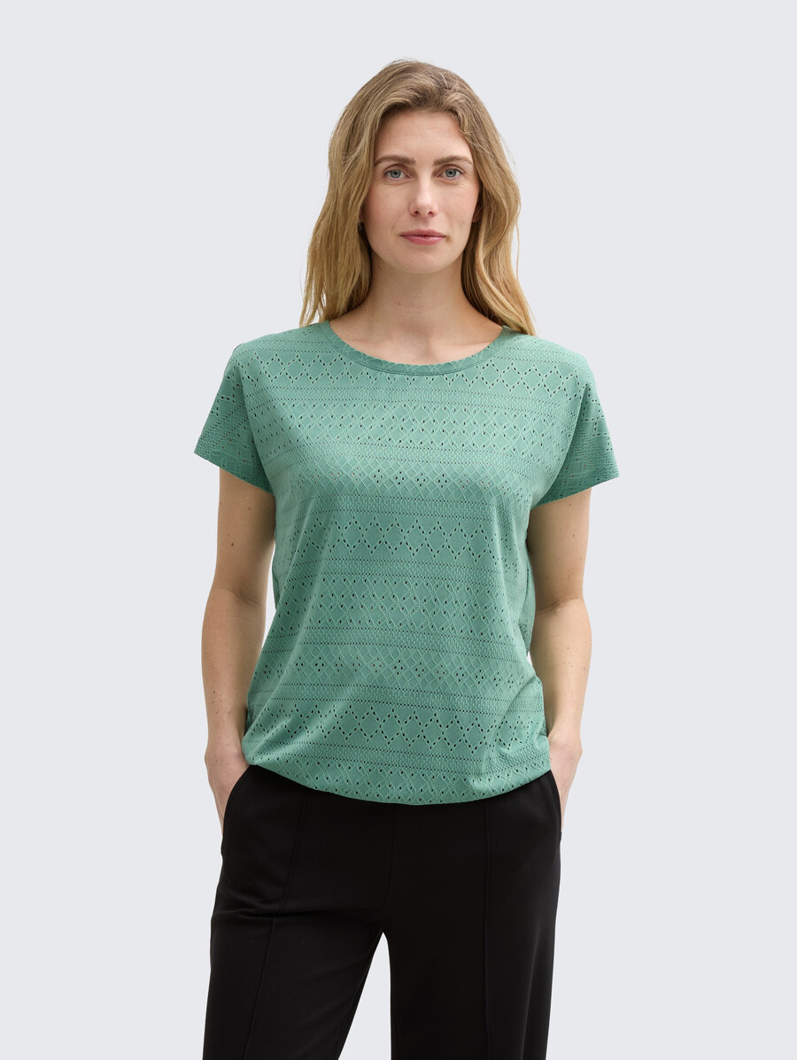 locker sitzendes ajour-t-shirt