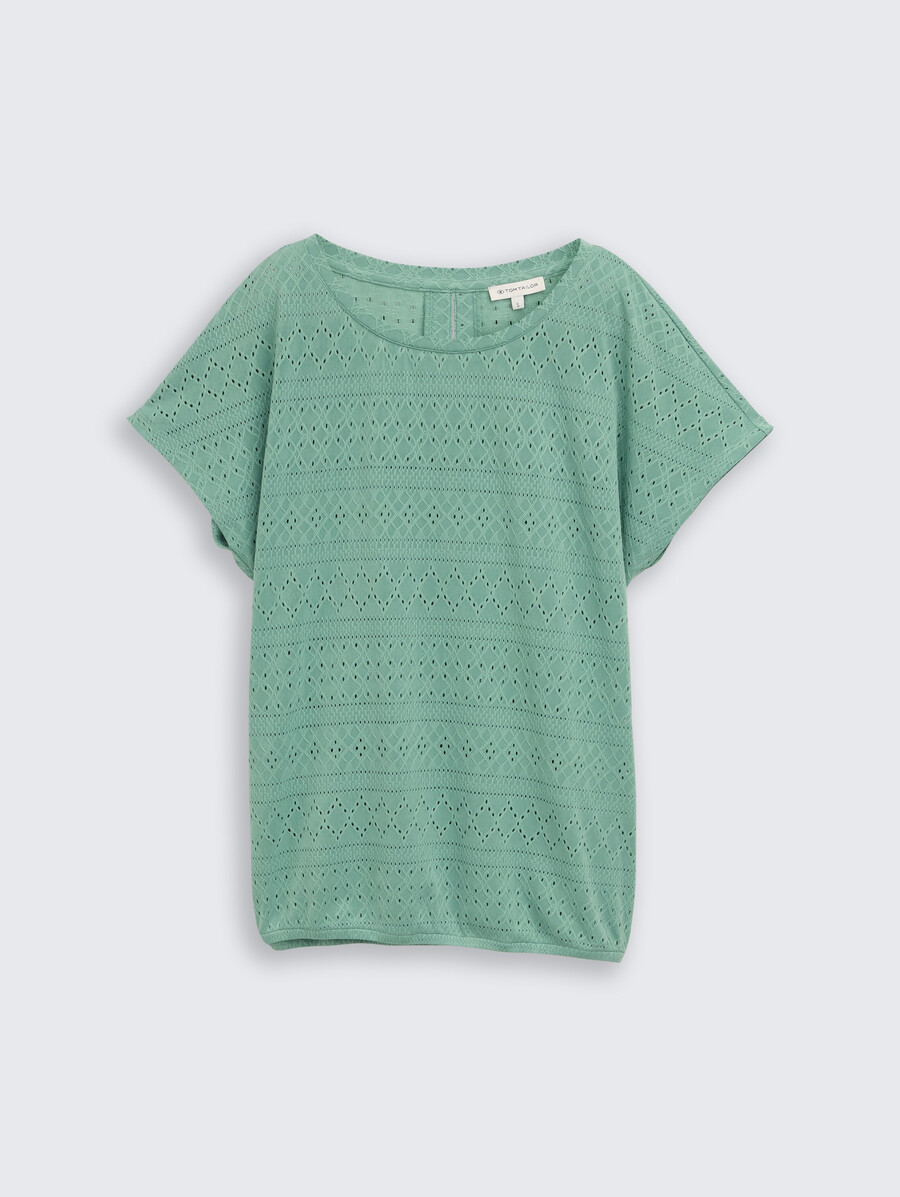 locker sitzendes ajour-t-shirt