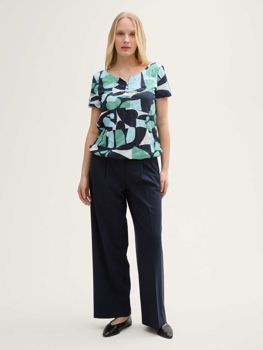 crinkle-t-shirt mit muster