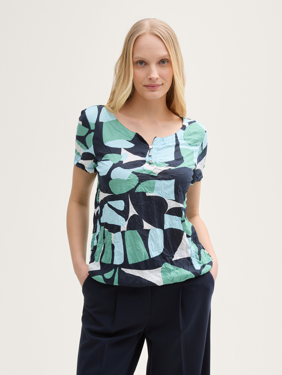 crinkle-t-shirt mit muster