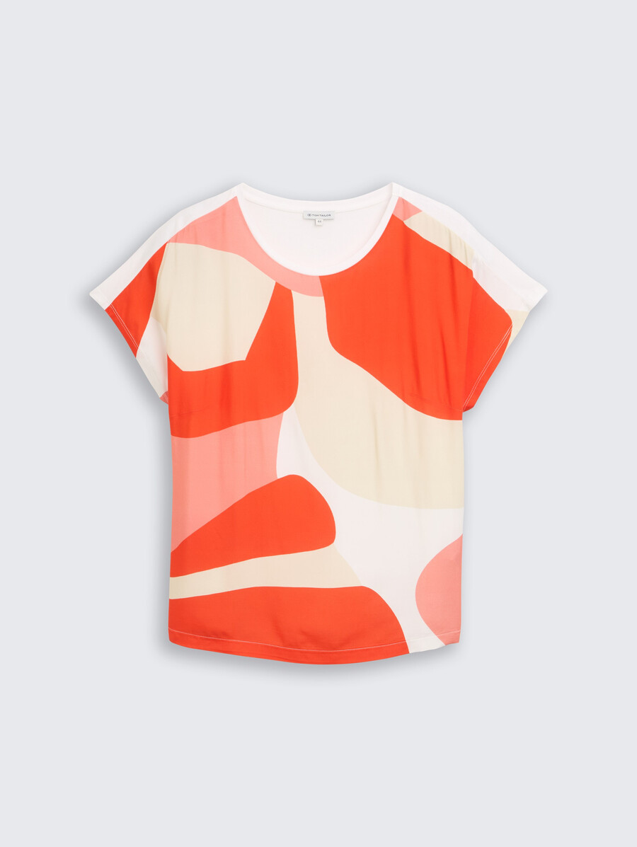 plus size – t-shirt aus einem materialmix